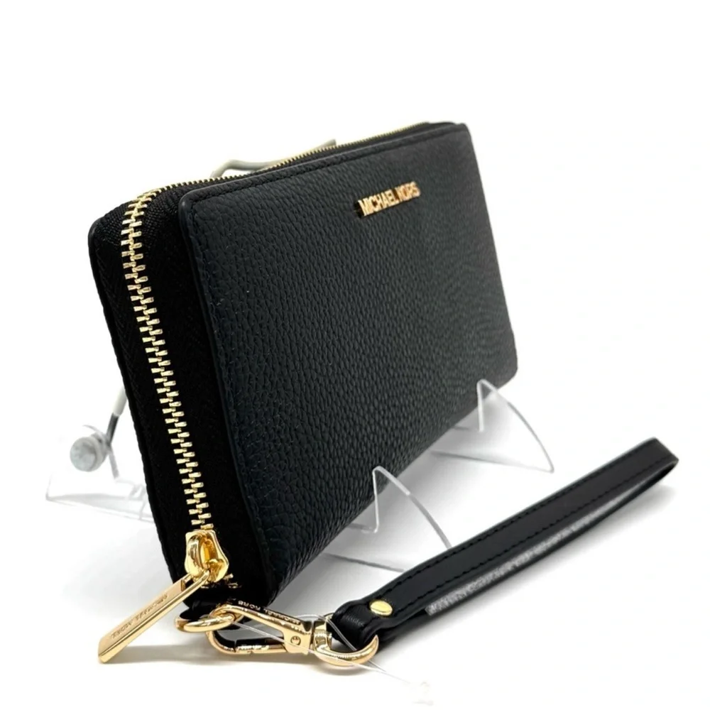 Michael Kors Large Continental Wallet Wristlet Black